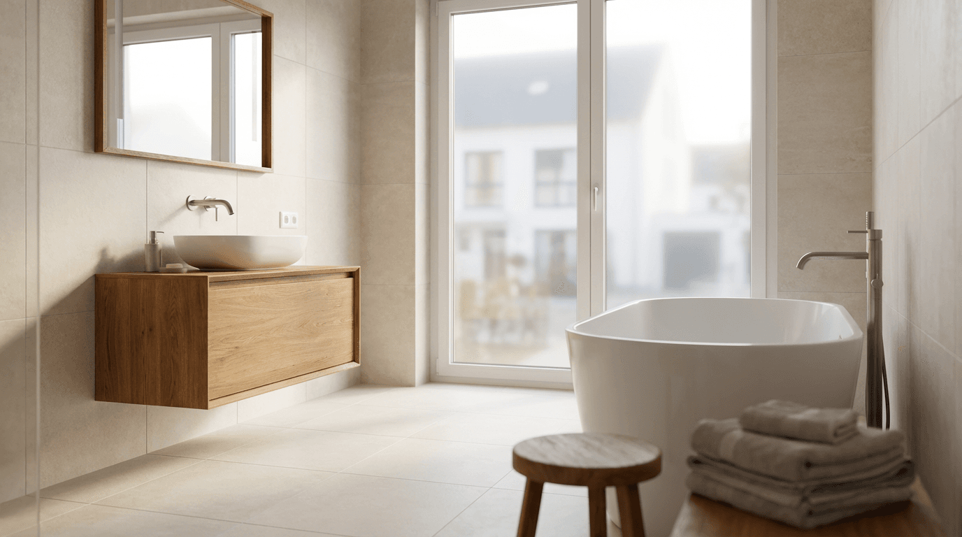 Badsanierung Hanau – modernes Bad mit bodengleicher Dusche
