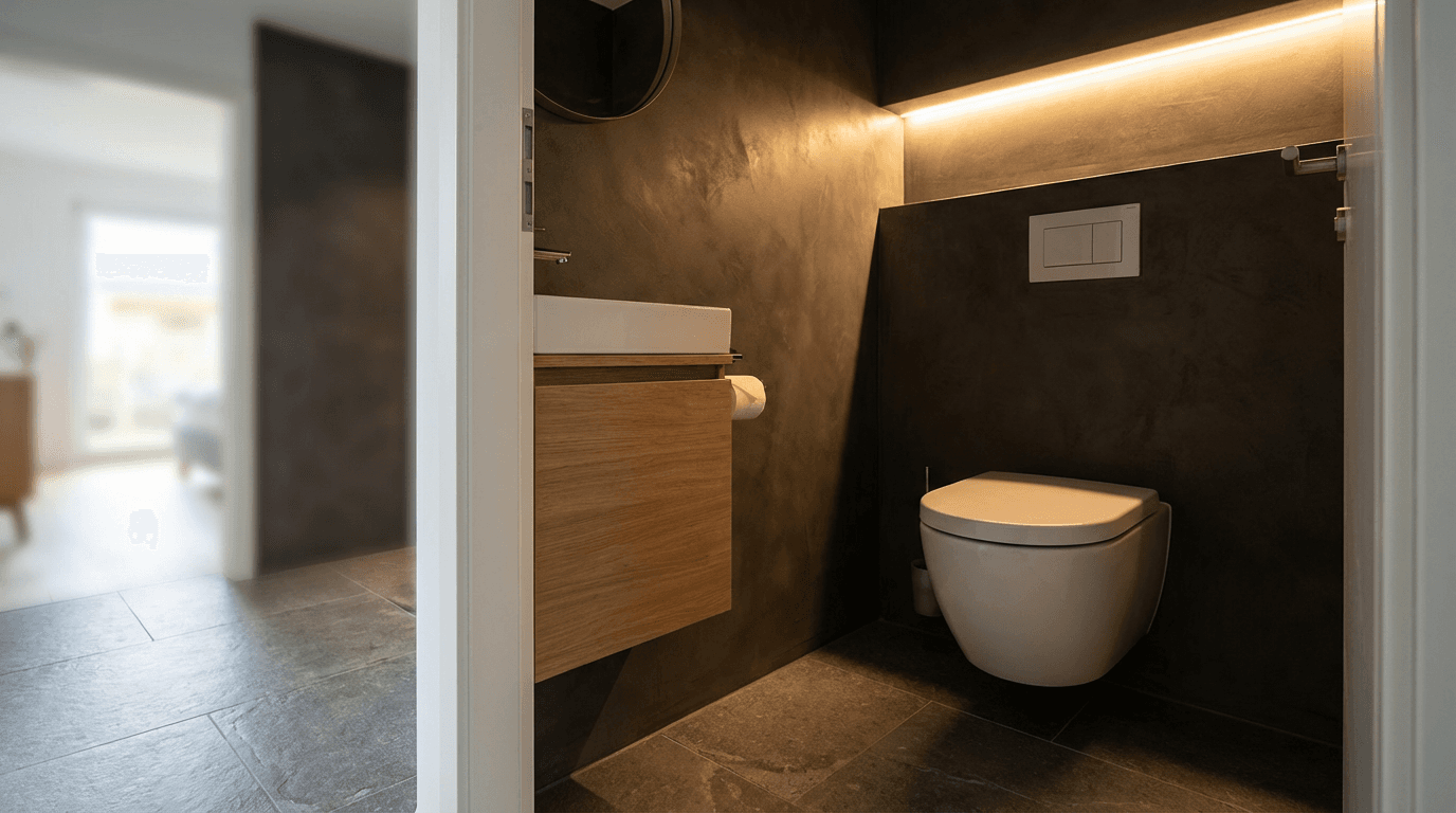 Gäste-WC mit fugenloser Wand