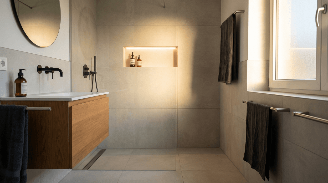 Fliesenleger Neu-Isenburg – modernes Bad mit bodengleicher Dusche