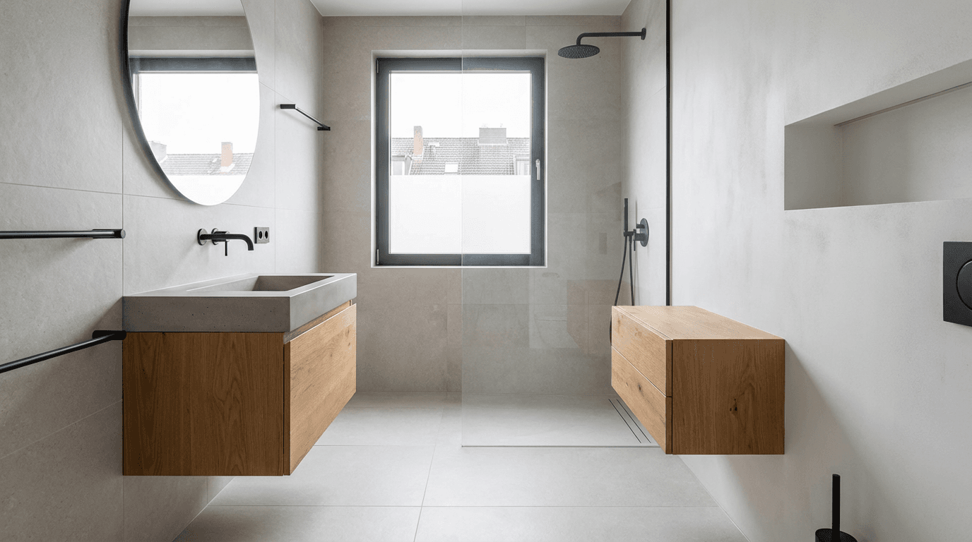 Badsanierung Offenbach am Main – modernes Bad mit bodengleicher Dusche